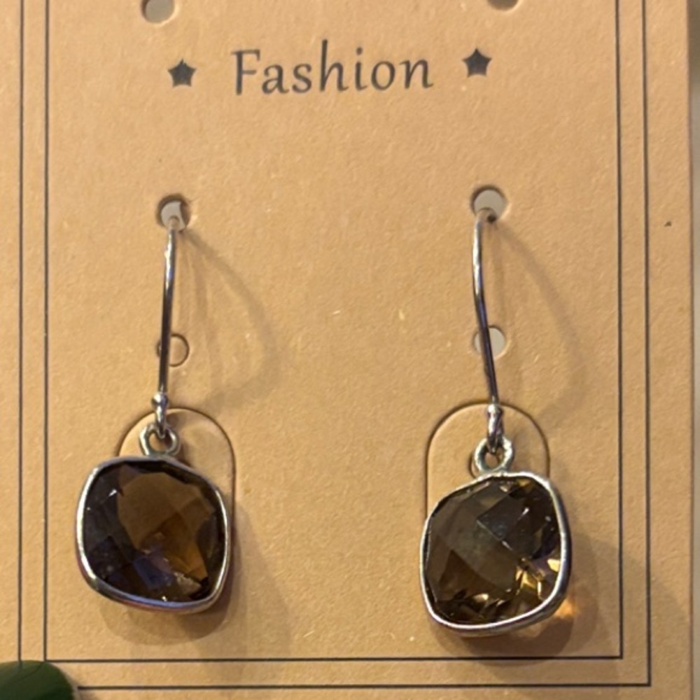 Smoky Topaz JTV Dangle Earrings
